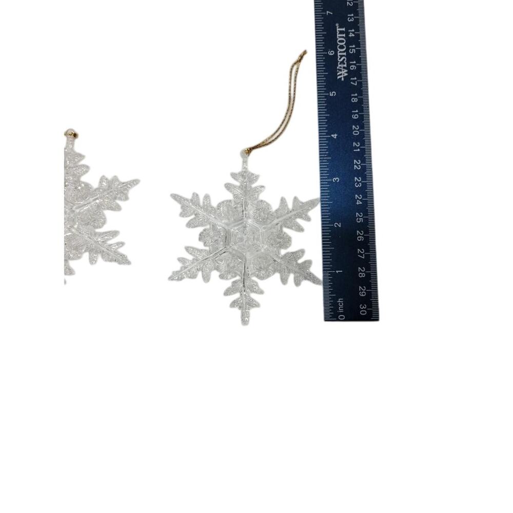 ❄️ Set of 3 Silver Glitter Snowflake Ornaments Sparkle Winter Holiday Tree Decor - Picture 3 of 3